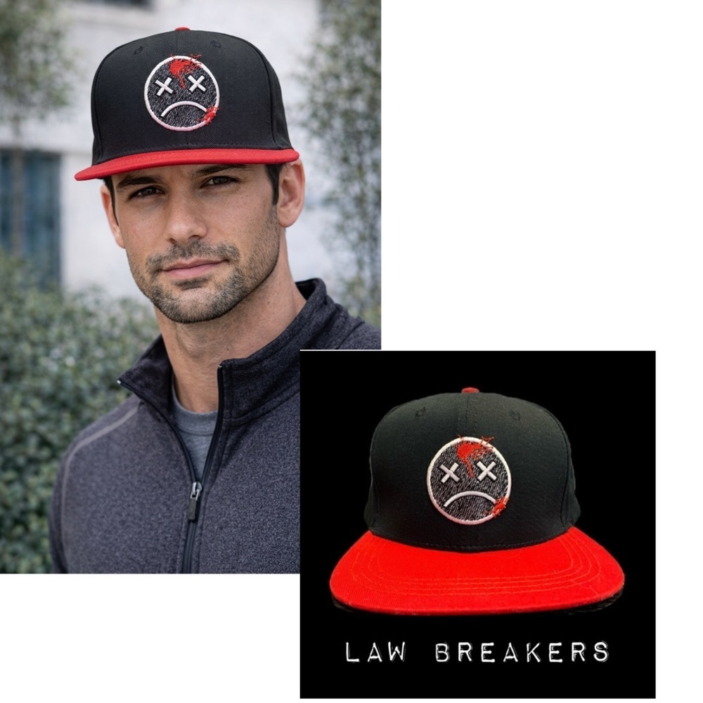 Law Breakers Black/red snapback hat